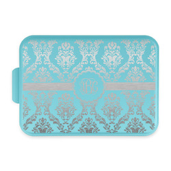 Maroon & White Aluminum Baking Pan with Teal Lid (Personalized)