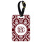 Maroon & White Metal Luggage Tag w/ Monogram