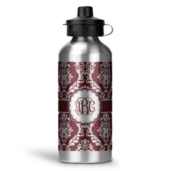 Maroon & White Water Bottle - Aluminum - 20 oz (Personalized)