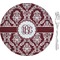 Maroon & White Glass Appetizer / Dessert Plate 8" (Personalized)