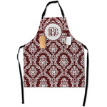 Maroon & White Apron With Pockets w/ Monogram