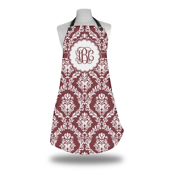 Maroon & White Apron on Mannequin