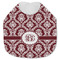 Maroon & White Jersey Knit Baby Bib w/ Monogram