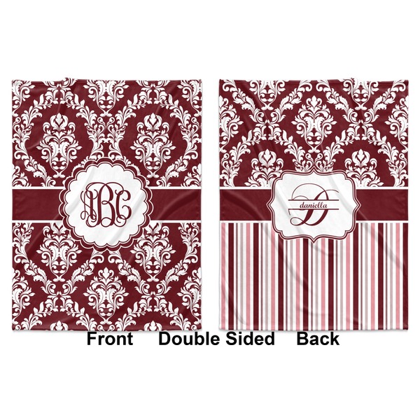 Maroon & White Baby Blanket (Double Sided - Printed Front and Back)
