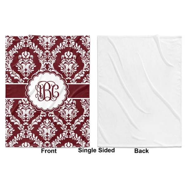 Maroon & White Baby Blanket (Single Side - Printed Front, White Back)