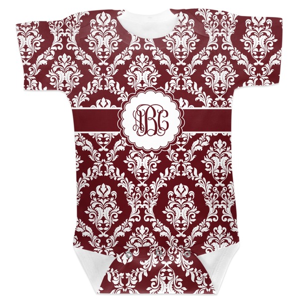 Custom Maroon & White Baby Bodysuit 0-3 (Personalized)