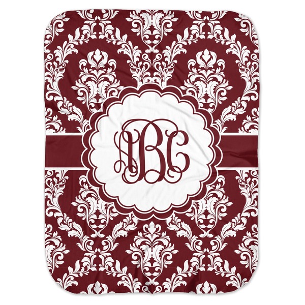 Custom Maroon & White Baby Swaddling Blanket (Personalized)