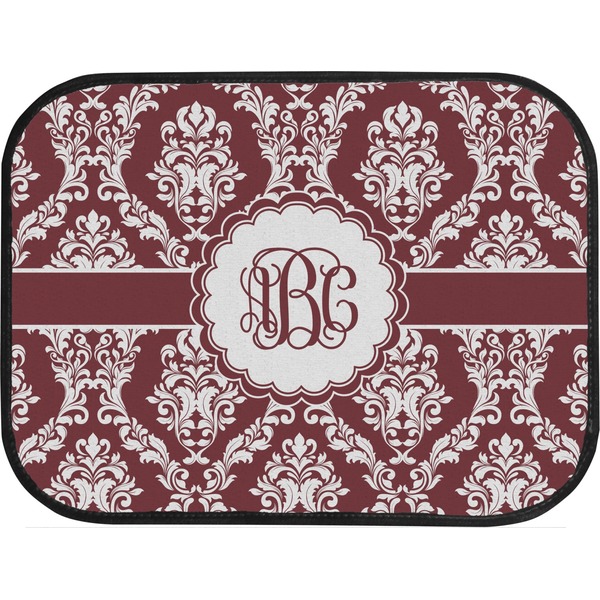 Maroon & White Back Seat Car Mat