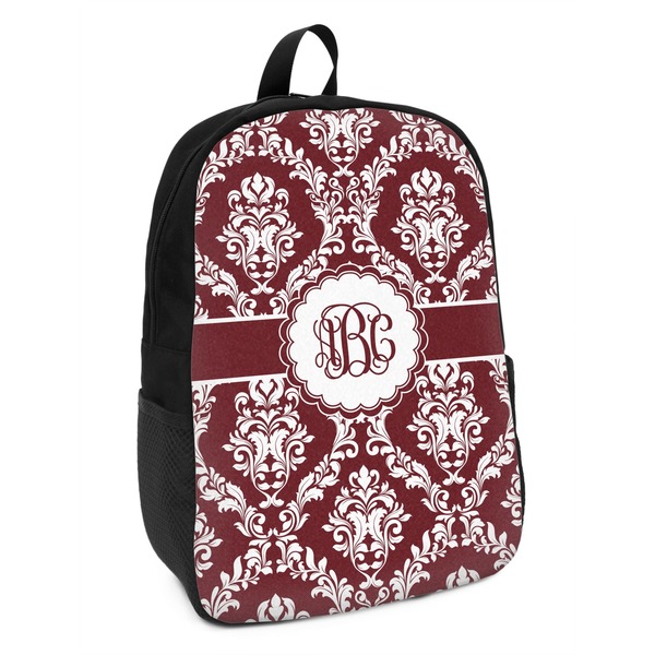 Custom Maroon & White Kids Backpack (Personalized)
