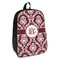 Maroon & White Backpack - angled view