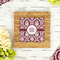 Maroon & White Bamboo Trivet with 6" Tile - LIFESTYLE
