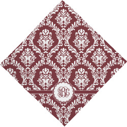 Maroon & White Dog Bandana Scarf w/ Monogram