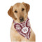 Maroon & White Dog Bandana Scarf w/ Monogram