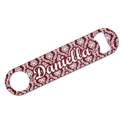 Maroon & White Bar Bottle Opener w/ Monogram