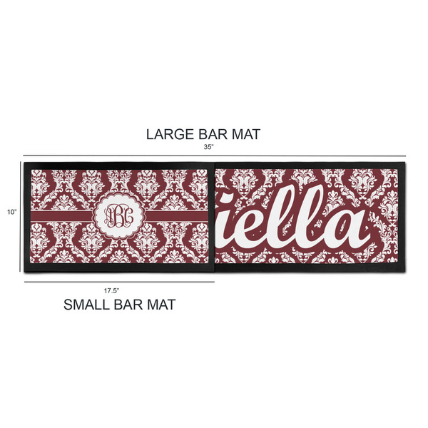 Maroon & White Bar Mats - Sizing Chart