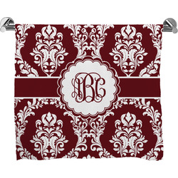 Maroon & White Bath Towel (Personalized)