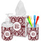 Maroon & White Bathroom Accessories Set (Personalized)