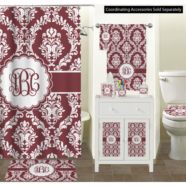 Maroon & White Bathroom Scene