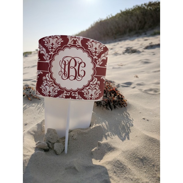 Maroon & White Beach Spiker white on beach with sand