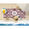 Maroon & White Beach Towel Lifestyle