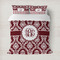 Maroon & White Duvet Cover (Personalized)