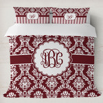 Maroon & White Duvet Cover Set - King (Personalized)