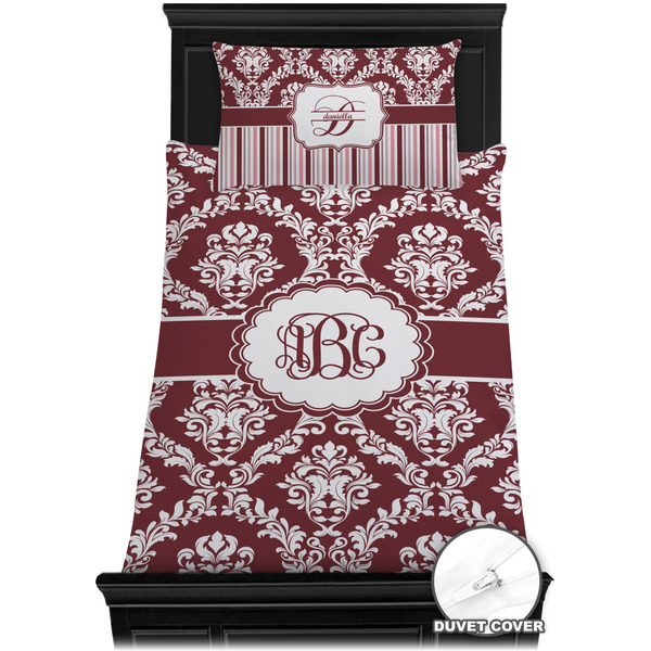 Maroon & White Bedding Set (TwinXL) - Duvet