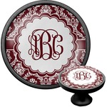 Maroon & White Cabinet Knob (Black) (Personalized)