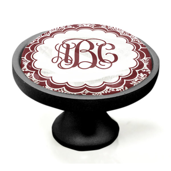 Maroon & White Black Custom Cabinet Knob (Side)