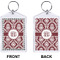 Maroon & White Bling Keychain (Front + Back)