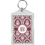 Maroon & White Bling Keychain (Personalized)