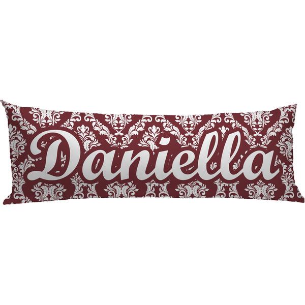 Custom Maroon & White Body Pillow Case (Personalized)