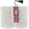 Maroon & White Bookmark with tassel - In book