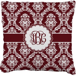 Maroon & White Faux-Linen Throw Pillow 26" (Personalized)