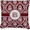 Maroon & White Faux-Linen Throw Pillow 26" (Personalized)