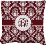 Maroon & White Faux-Linen Throw Pillow (Personalized)