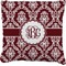 Maroon & White Burlap Pillow (Personalized)