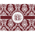 Maroon & White Woven Fabric Placemat - Twill w/ Monogram