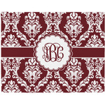 Maroon & White Woven Fabric Placemat - Twill w/ Monogram