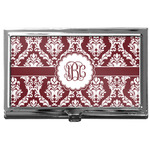 Maroon & White Business Card Case