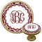 Maroon & White Cabinet Knob - Gold (Personalized)