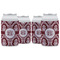 Maroon & White Can Cooler (12 oz) - Set of 4 w/ Monogram