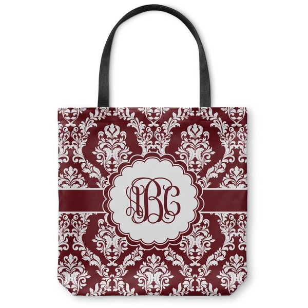 Custom Maroon & White Canvas Tote Bag - Large - 18"x18" (Personalized)