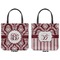 Maroon & White Canvas Tote - Front and Back