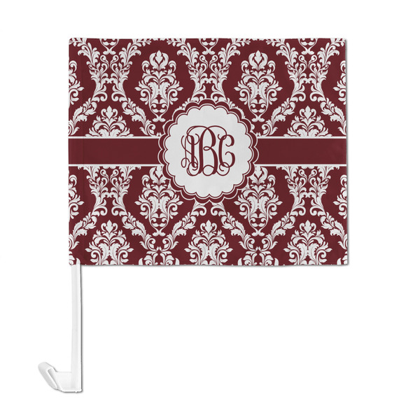 Maroon & White Car Flag - Large - FRONT