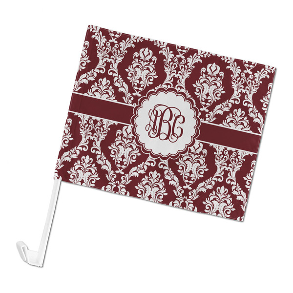 Custom Maroon & White Car Flag - Large (Personalized)