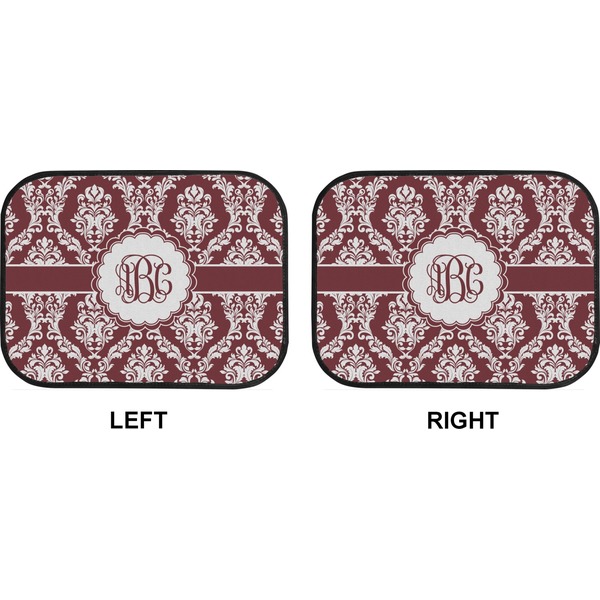 Maroon & White Car Floor Mats (Back Seat) (Approval)