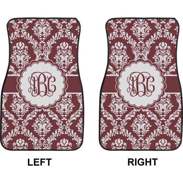 Maroon & White Car Mat Front - Approval