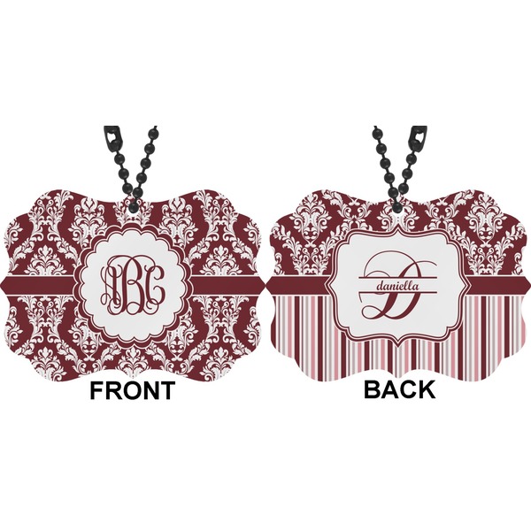 Maroon & White Car Ornament (Approval)