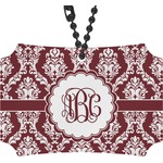 Maroon & White Rear View Mirror Ornament (Personalized)
